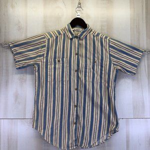 Vintage 1990s Gotcha Covered Unisex Adult Striped Canvas Button Up Shirt-8860